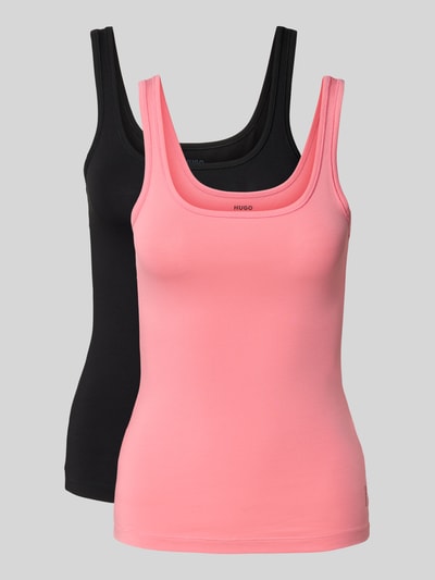 HUGO Slim Fit Unterhemd aus Baumwoll-Mix im 2er-Pack Pink 1