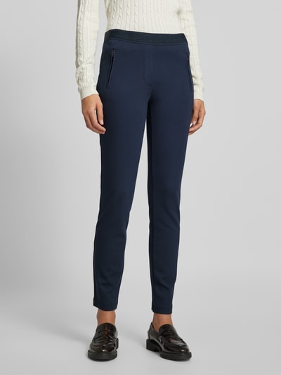 Christian Berg Woman Slim fit stoffen broek met ritszakken Donkerblauw - 4