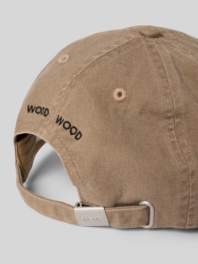 Wood Wood Basecap mit Statement-Stitching Hellbraun 3