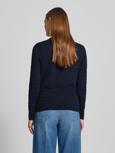 Christian Berg Woman Strickpullover mit Zopfmuster Dunkelblau 5