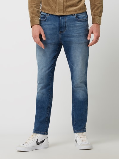 REVIEW Jeansy o kroju skinny fit z efektem sprania Niebieski 4