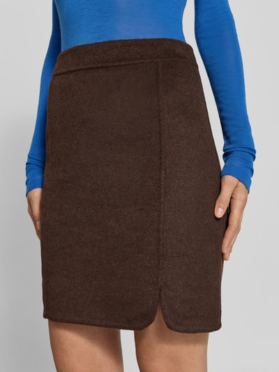 Tom Tailor Minirock mit asymmetrischem Saum mit Woll-Mix Dunkelbraun 3