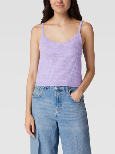 Marc O'Polo Denim Crop Top mit gerippten Abschlüssen Flieder 4