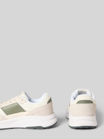 Produktfoto, Low Top Sneaker mit Leder-Details Modell 'RUN SET' von Lacoste, mehrfarbig, runde Spitze, Leder-Mix, Rückansicht