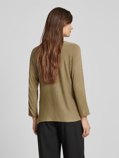 s.Oliver BLACK LABEL Relaxed Fit Feinstrickpullover aus Viskose-Mix mit Fledermausärmeln Khaki 5