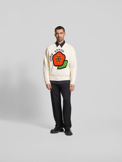 Kenzo Wollpullover in Strick-Optik Offwhite 1