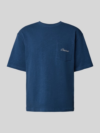 REVIEW T-shirt met borstzak en labelstitching Donkerblauw - 2