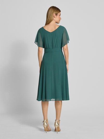 Vera Mont Knielange cocktailjurk met ronde hals Donkergroen - 5