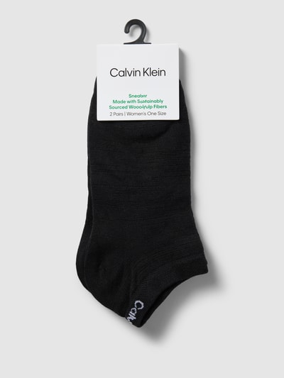 CK Calvin Klein Sneakersocken mit Label-Detail im 2er-Pack Schwarz 3