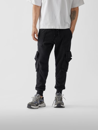 Greg Lauren Sweathose mit Cargotaschen Black 4