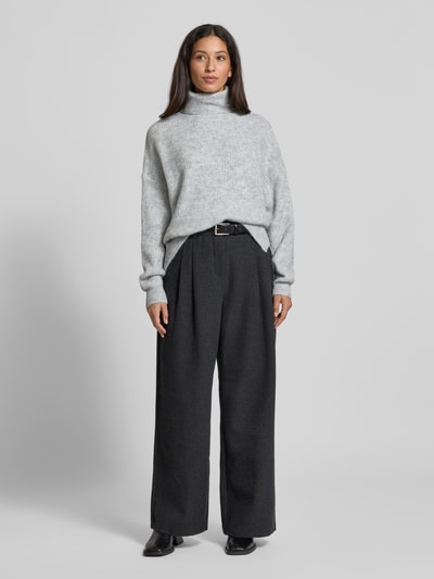 Rich & Royal Rollkragenpullover in Melange-Optik Mittelgrau 1