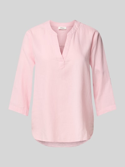 s.Oliver RED LABEL Regular Fit Blusentop aus Leinen-Viskose-Mix Rosa 2