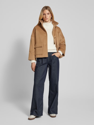 Gant Cropped Jacke mit Stehkragen Camel 1