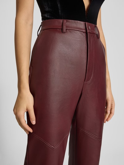 Bardot Broek in leerlook, model 'KARSON' Bordeaux - 3