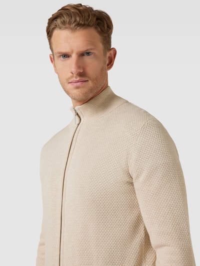 Tom Tailor Gebreid jack met structuurmotief Beige gemêleerd - 3