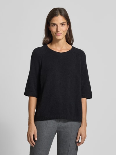 Milano Italy Sweter z dzianiny z rękawem o dł. 3/4 Czarny 4