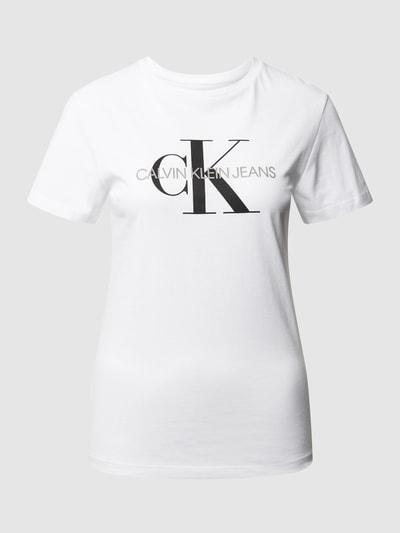 Calvin Klein Jeans T-shirt z nadrukiem z logo Biały 2