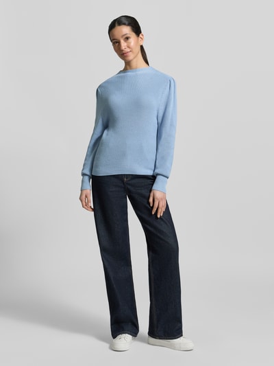 zero Slim Fit Pullover in Strick-Optik Bleu 1