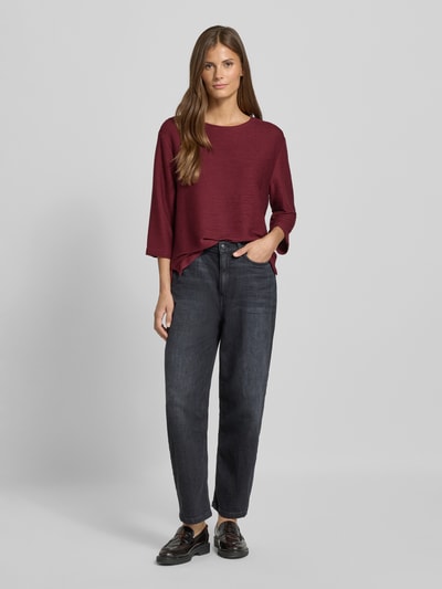 s.Oliver RED LABEL Relaxed Fit Sweatshirt mit Strukturmuster Bordeaux 1
