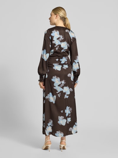 mbyM Maxikleid aus Viskose Modell 'Tadema' Dunkelbraun 5