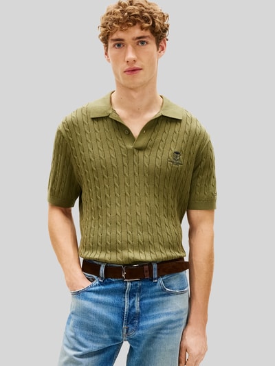 Tommy Hilfiger poloshirt met logodetail Kaki - 4