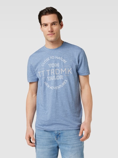 Tom Tailor T-Shirt mit Label-Print Hellblau 4