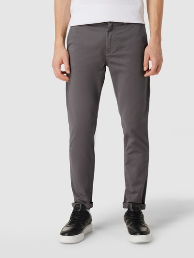 BOSS Orange Tapered fit chino met stretch Donkergrijs - 3