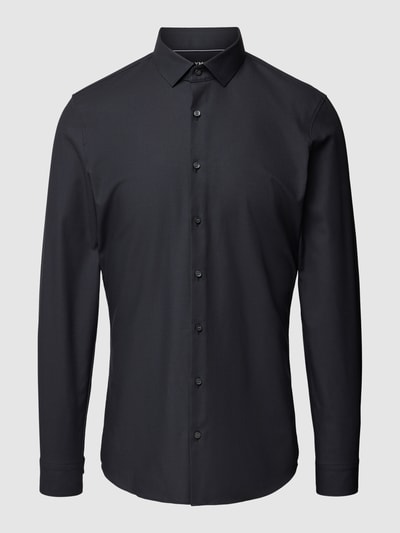 OLYMP No. Six Slim fit zakelijk overhemd met haaikraag, model 'Modern Kent' Zwart - 2