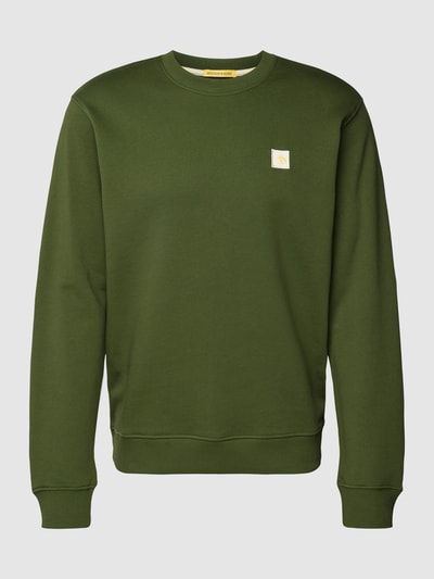 Scotch & Soda Sweatshirt mit Label-Patch Modell 'Essentials' Khaki 2
