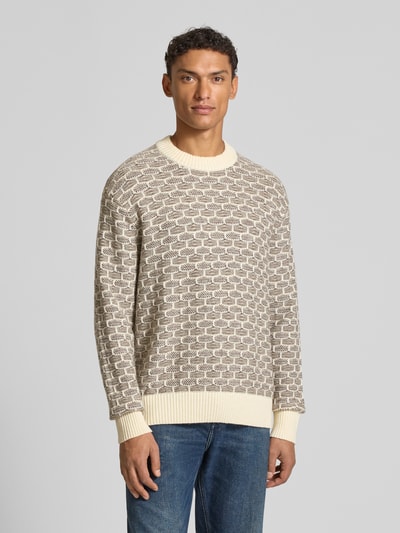 SELECTED HOMME Relaxed fit gebreide pullover van wolmix, model 'KEITH' Offwhite - 4