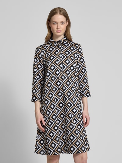 Christian Berg Woman Knielange jurk met 3/4-mouwen Zwart - 4