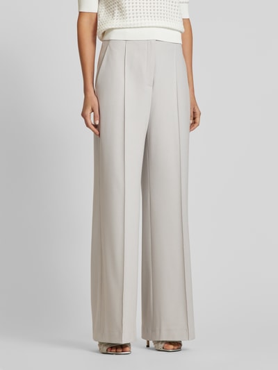 Raffaello Rossi Wide leg stoffen broek met structuurmotief, model 'AGATHA' Lichtgrijs - 4