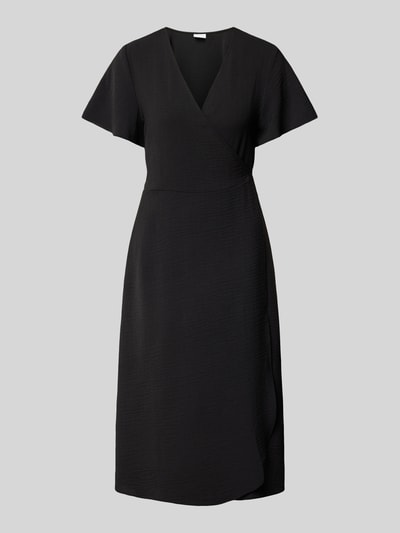 Vila Knielanges Wickelkleid mit Allover-Muster Black 2