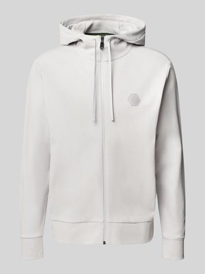 BOSS Green Regular Fit Sweatjacke aus Baumwoll-Mix Hellgrau 2