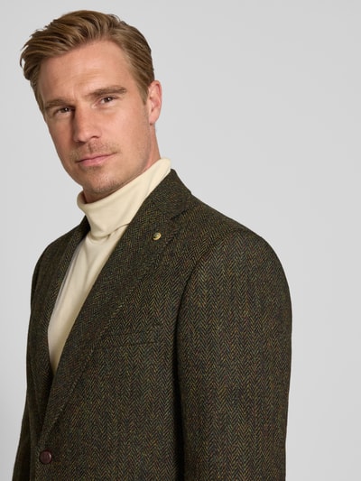 Carl Gross Sakko Harris-Tweed aus Schurwolle Modell 'Theo' Dunkelgruen 3