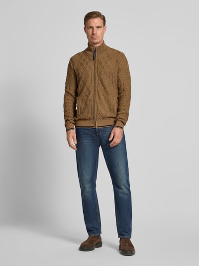 Lerros Gebreid jack met ritssluiting Lichtbruin - 1