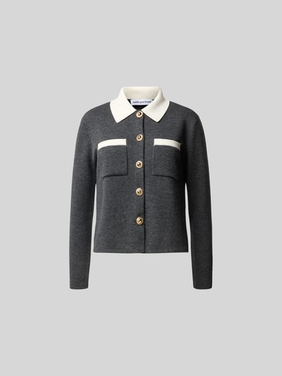 Self-Portrait Jacke in Strick-Optik Dunkelgrau 2