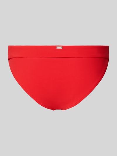 Produktfoto, rote Bikini-Hose mit Stretch-Anteil Modell 'MERENDA' von Banana Moon, enganliegende Passform, elastischer Bund, glatte Textur