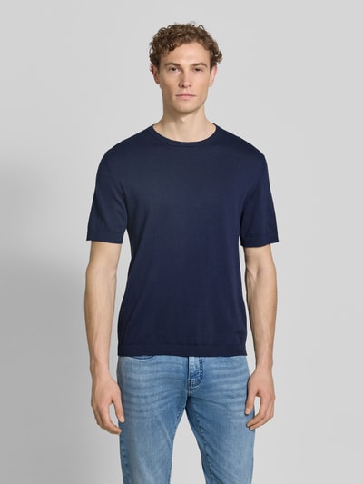 Selected Homme t-shirt o kroju regular fit z czystej bawełny model 'TORINO' Ciemnoniebieski 4