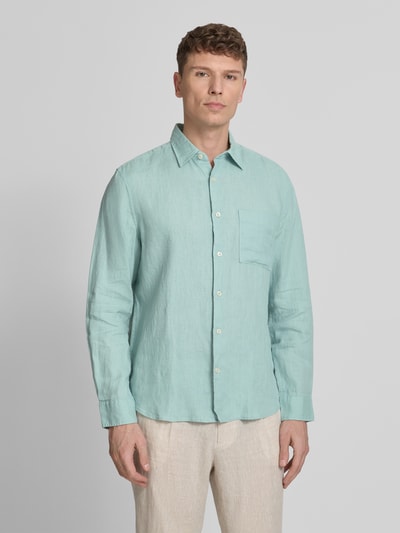 Marc O'Polo Regular Fit Freizeithemd aus reinem Leinen Mint 4