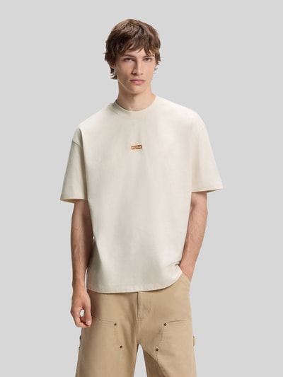 HUGO Blue T-shirty oversized z czystej bawełny model 'Nalono' Złamany biały 4