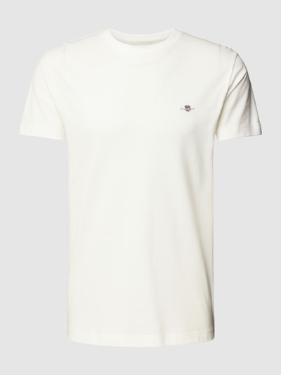 Gant T-shirt met labelstitching Offwhite - 2