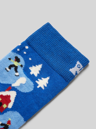 Happy Socks Skarpety z wyhaftowanym logo model ‘Winter Night’ Niebieski 2