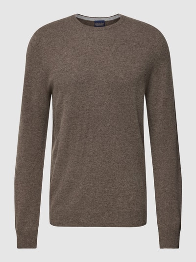 Christian Berg Men Strickpullover aus Merino-Kaschmir-Mix Taupe Melange 2