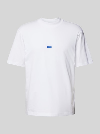 Hugo Blue T-Shirt mit Label-Stitching Modell 'Nieros' Weiss 2