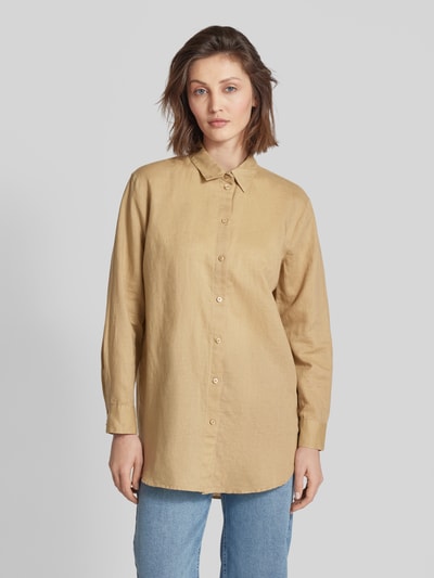 Esprit Linnen blouse met doorknoopsluiting Beige - 4
