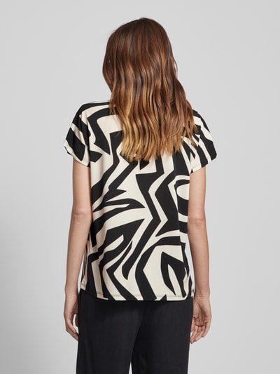 FREE/QUENT Blouseshirt met all-over motief, model 'Floi' Zwart - 5