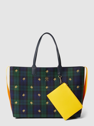 Tommy Hilfiger Torba shopper ze wzorem w kratę model ‘ICONIC’ Granatowy 2