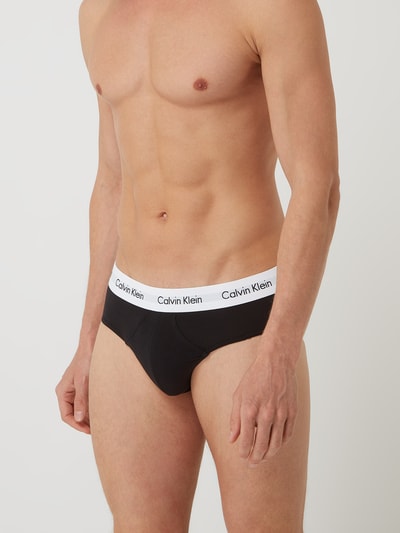 Calvin Klein Underwear Slipy z bawełny mieszanej w zestawie 3 szt. Czarny 2