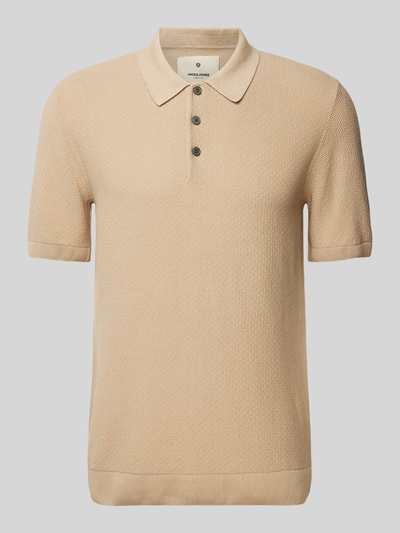 Jack & Jones Premium Poloshirt mit Strukturmuster Modell 'BLUSANDRI' Sand 2